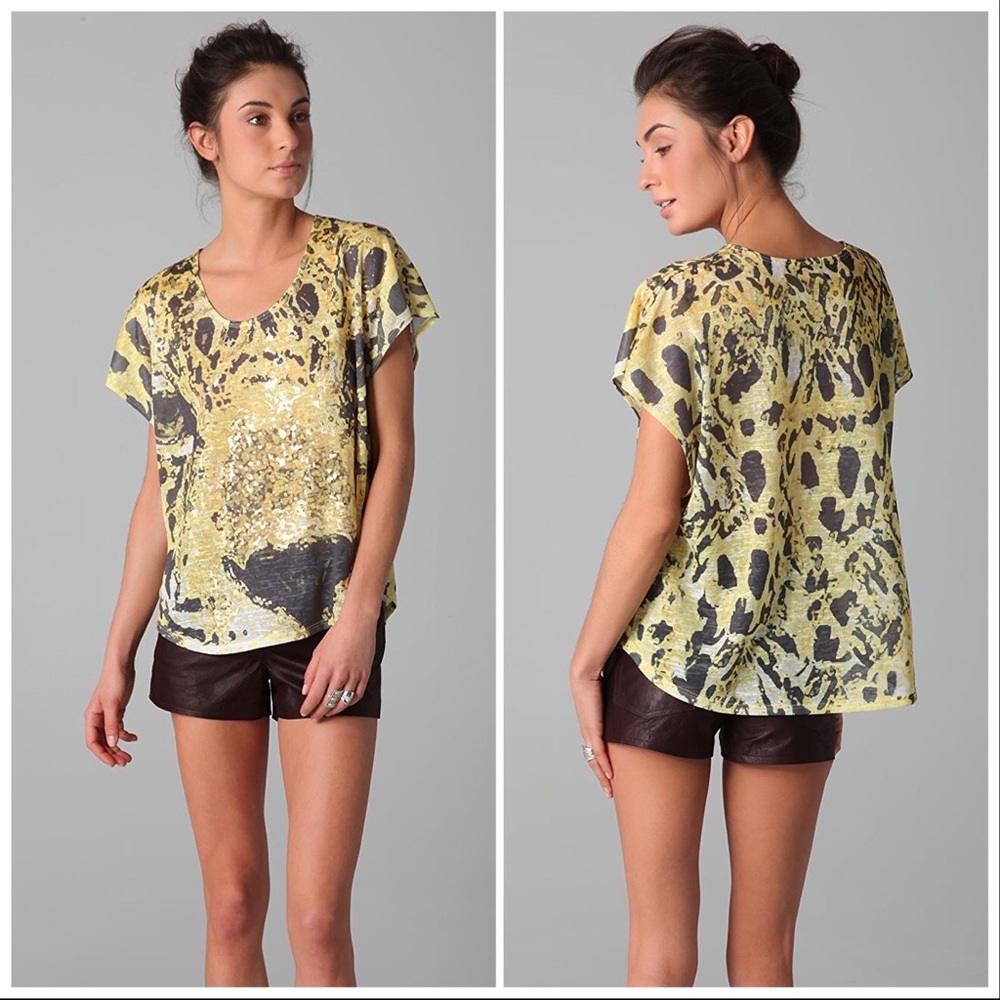 Torn by Ronny Kobo Jensen Cheetah Bam Boxy Tee XS